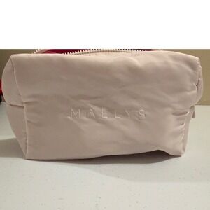 Maelys Cosmetics Pink Nylon Makeup Bag Travel Pouch Zip Closure